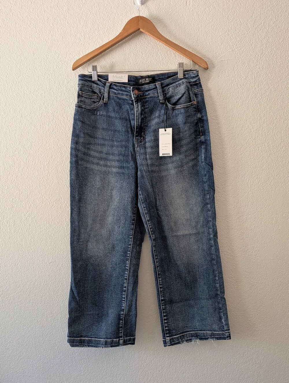 NWT Judy Blue Look at Me Now High Rise Wide Leg Jeans Vintage Med Wash Size 30